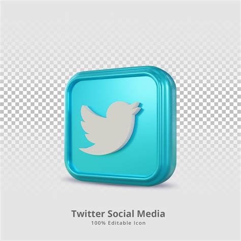 Icono De Renderizado D De Redes Sociales De Twitter Archivo Psd Premium