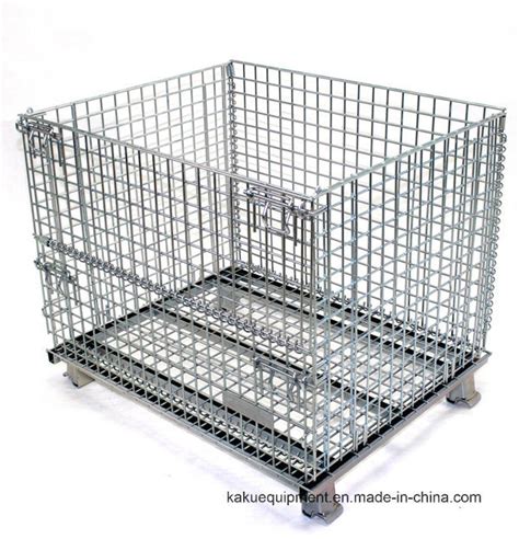 Stackable Folded Galvanized Steel Welded Heavy Duty Wire Mesh Container