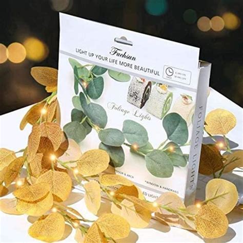 Artificielles Feuilles D Eucalyptus Led Guirlande Lumineuse Piles Fil