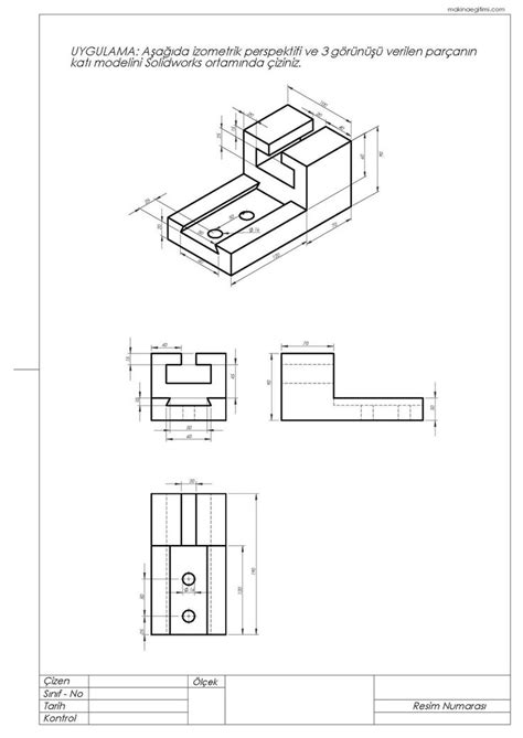 Katı Modelleme Dersi Solidworks Uygulama Temrin Çalışmaları Makine