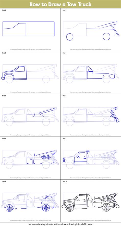 How To Draw A Tow Truck Trucks Step By Step Drawingtutorials