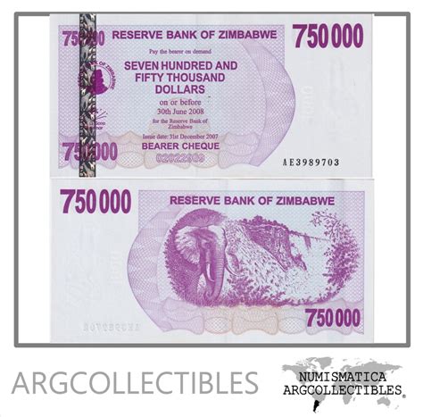 Zimbabwe Billete Cheque Dolares P Unc Argcollectibles