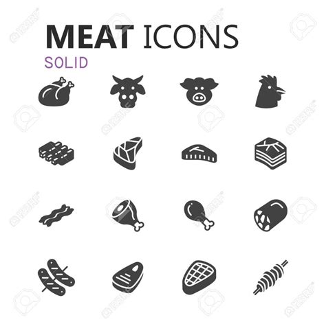 Simple Modern Set Of Meat Icons Eps 10 Stock Vector 69809714 Meat