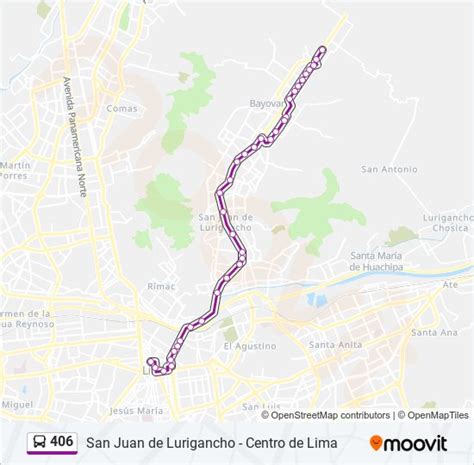 Ruta 406 Horarios Paradas Y Mapas Av Bolivia Centro De Lima