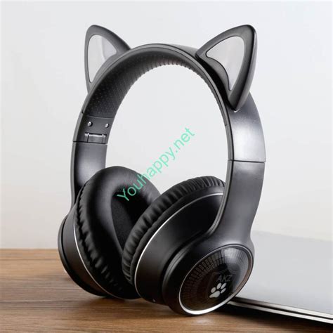 Cat Ear AKZ - K27 Черные. Беспроводные bluetooth наушники кошачьи ушки ...