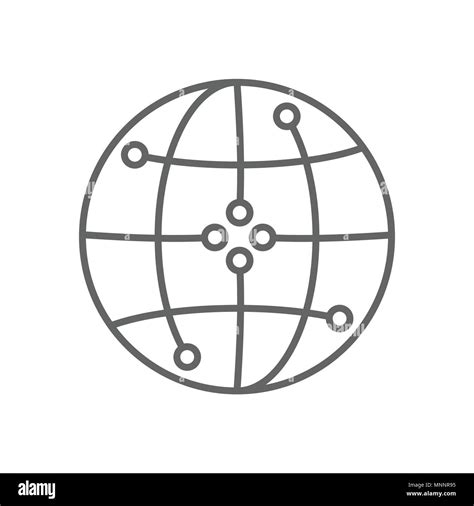 Connection World Global Thin Line Vector Symbol Graphic Icon Design