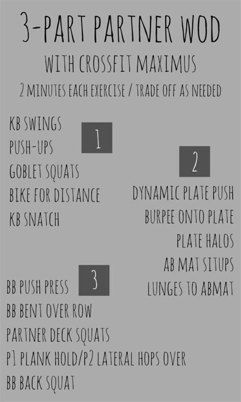 Crossfit Maximus Wod 3 Part Partner Wod For 50 States In A Year Partner Workout Best