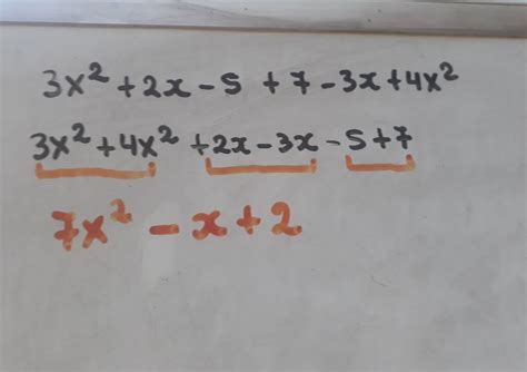 1 Suma Los Siguientes Polinomios 3x² 2x 5 7 3x 4x² A 7x² 5x 9 B