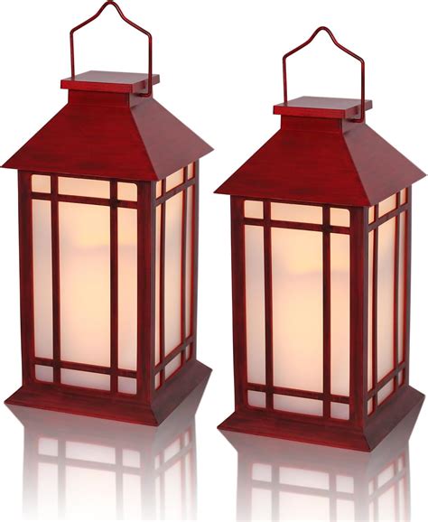 Amazon Mumtop Solar Lantern Red Cardinal Light Crackle Glass