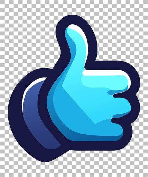 Premium Vector Blue Thumbs Up Like Button