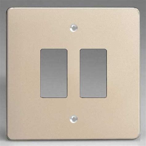 Varilight Powergrid Satin Chrome Gang Faceplate Ukes