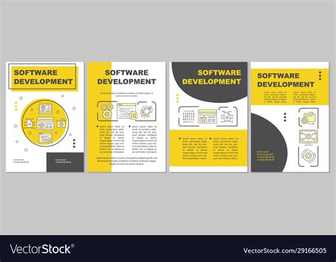 Software development brochure template layout Vector Image