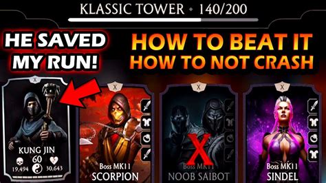 MK Mobile How To Beat Fatal Klassic Tower Battle 140 NO CRASHING