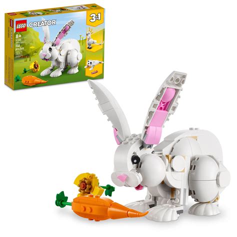 LEGO Creator 3-in-1 White Rabbit Animal Toy Building Set 31133, STEM