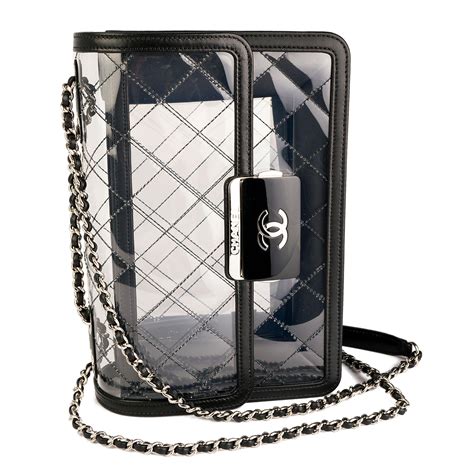 Chanel Classic Flap Naked Beauty Lock Clear Transparent PVC Crossbody Bag For Sale At