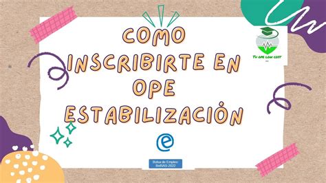 Como inscribirte en la ope estabilización CONCURSO SAS YouTube