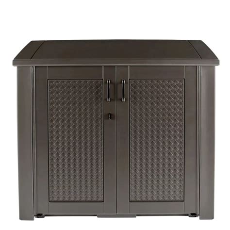 Rubbermaid Patio Chic Outdoor Resin Storage Cabinet 123 Gallons Dark