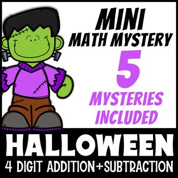 Halloween Mini Math Mystery Game Digit Addition With Regrouping