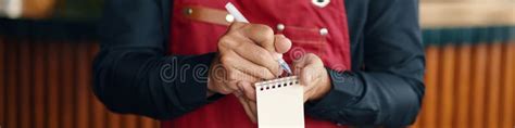 Waiter Writing Down Order Stock Photo Image Of Lunch 313928748