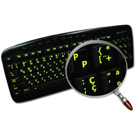 Portuguese glowing keyboard stickers