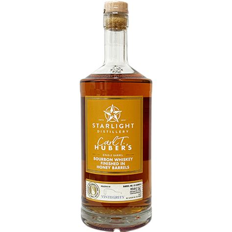 Huber Starlight Honey Barrel Finished Single Barrel Carl T Bourbon