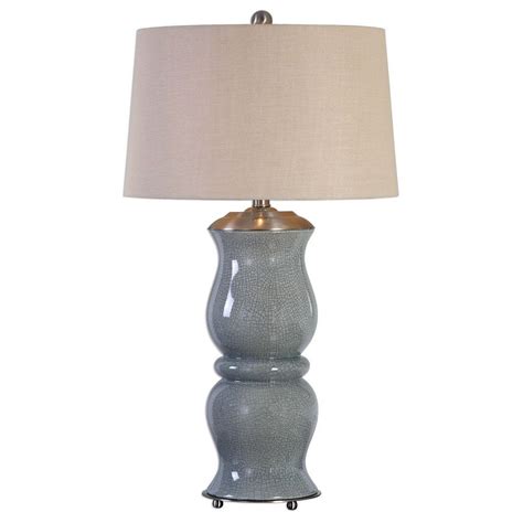 Uttermost Cannobino Crackled Ceramic Table Lamp In Pale Blue In