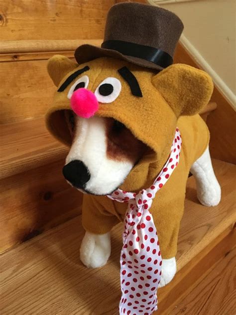 Fozzie Bear Costume Dog Halloween Costume Dog Fozzie Bear Etsy Bear