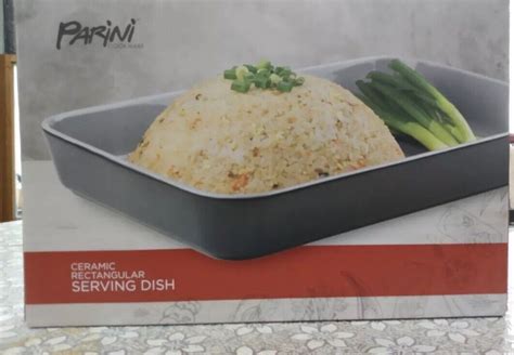 Parini Large Ceramic Rectangular Serving Dish Gray For Sale Online Ebay