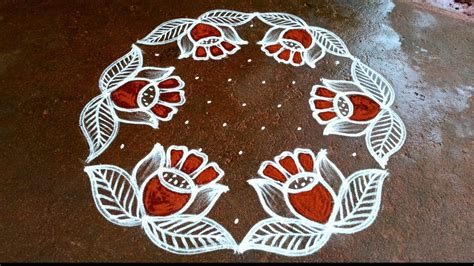 Margazhi Special Rose Flower Kolam New Year Rangolidesigns