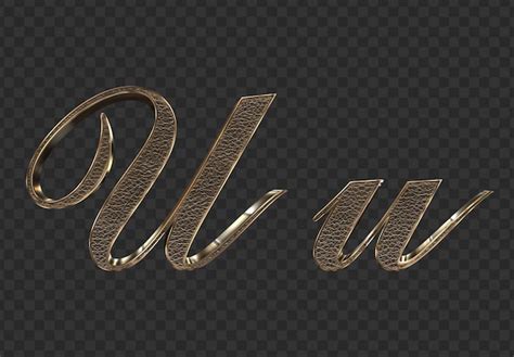 Render 3d letras minúsculas y mayúsculas de oro Archivo PSD Premium