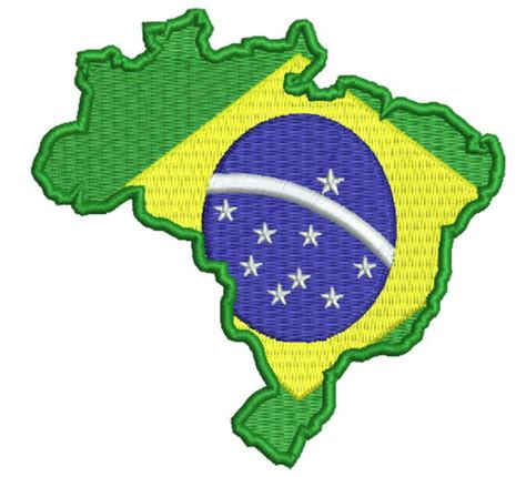 Patch Tag Bordado Bandeira Do Brasil Ondulada 8cm Produtos Elo7