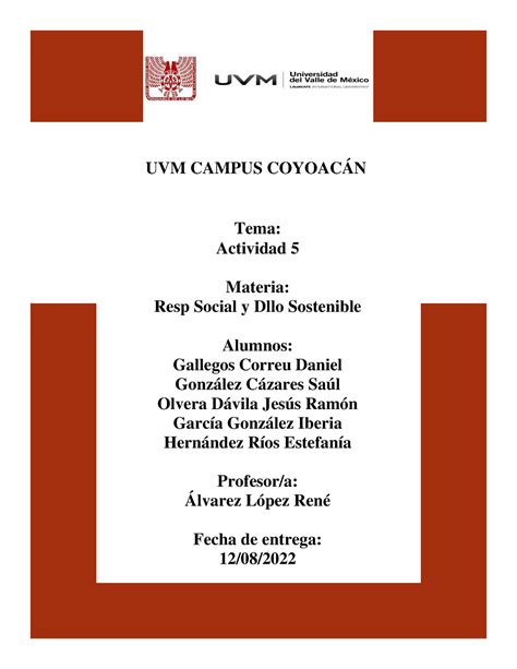 A Dgc Apuntes Uvm Campus Coyoac N Tema Actividad Materia Resp