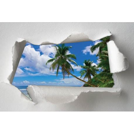 Sticker Trompe L Oeil Plage Palmier Art D Co Stickers