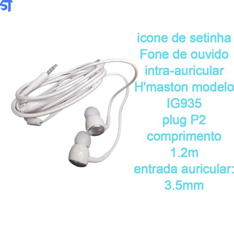 Fone De Ouvido Intra Auricular H MAston Branco Lg935 Sobraltech