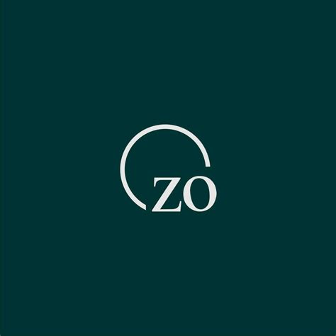 Zo Initial Monogram Logo With Circle Style Design Vector Art