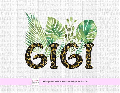 Gigi Png Gigi Leopard Print Png Gigi Png Sublimation Mama Etsy