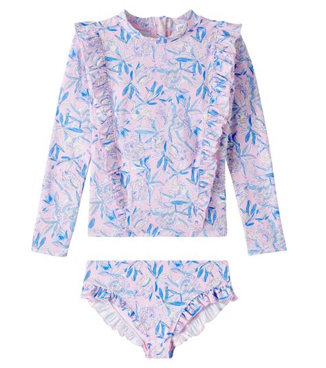 Set Yanika aus Rashguard und Bikini Höschen in Rosa Louise Misha