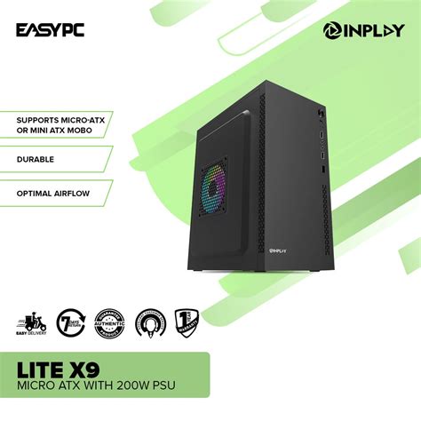 Easypc Inplay Lite X Micro Atx With W Psu Supports Micro Atx Or