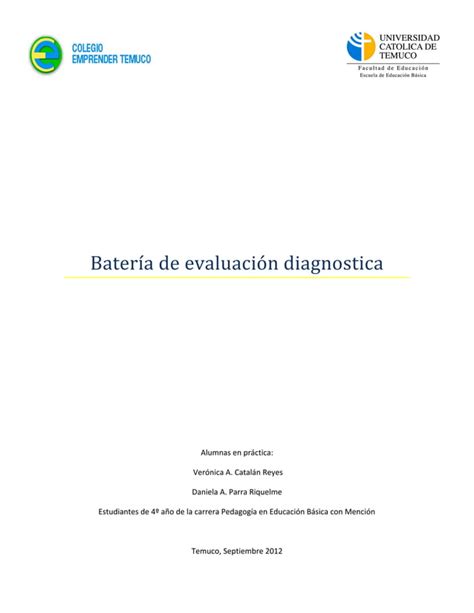 Bater A De Evaluaci N Diagnostica Pdf