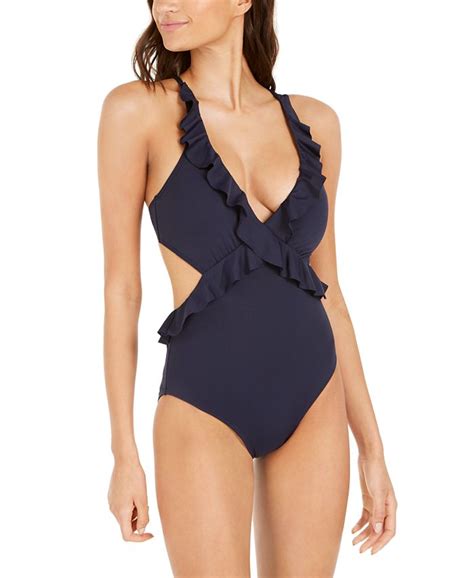 Michael Kors Ruffled Cutout One Piece Swimsuit Macys