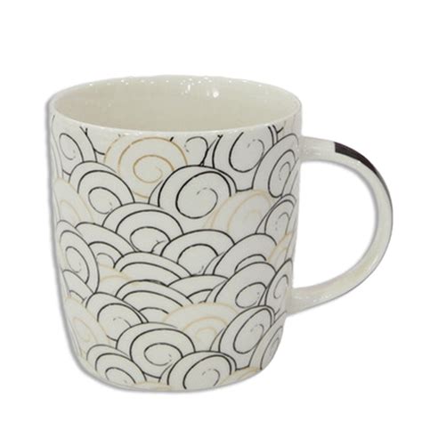 Beige Balck Circles Mug Freeshop