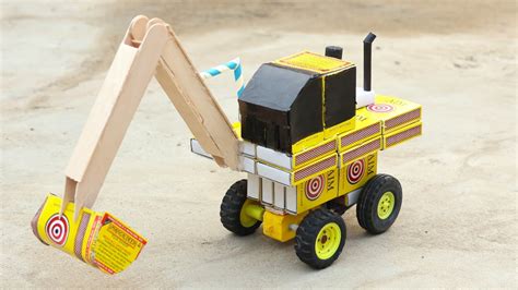 How To Make Matchbox Excavator At Home Diy Matchbox Jcb Bulldozer