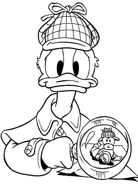 Dibujo De Pato Donald Detective Para Colorear