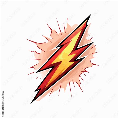 Lightning flat vector illustration. Lightning cartoon hand drawing ...