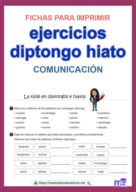 Ejercicios De Diptongos E Hiatos Online O Para Imprimir 643