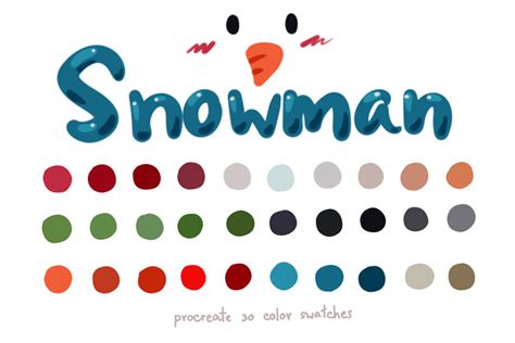 Snowman Procreate Color Palettes Graphic By Wanida Toffy Creative