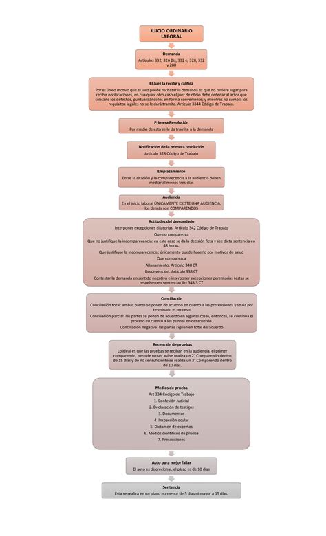 Esquema Del Juicio Ordinario Laboral Juicio Ordinario Laboral Demanda