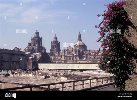 Ruins Of The Templo Mayor Or Great Pyramid Of Tenochtitlan In Mexico