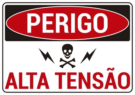 Placa de Sinalização Perigo Alta Tensão Dvisual