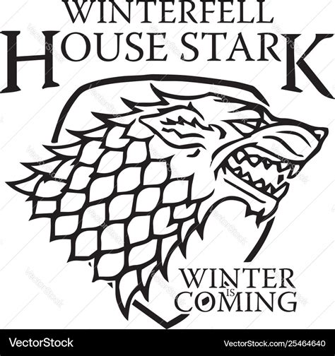 Winterfell house stark Royalty Free Vector Image